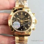 JF Replica Rolex Valjoux 7750 Chronograph Daytona Yellow Gold Black Watch